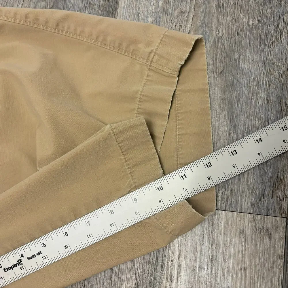 J Crew Broken-In Rivington Khaki‎ Tan Mens 36 Flat Front Preppy Chino Shorts EUC